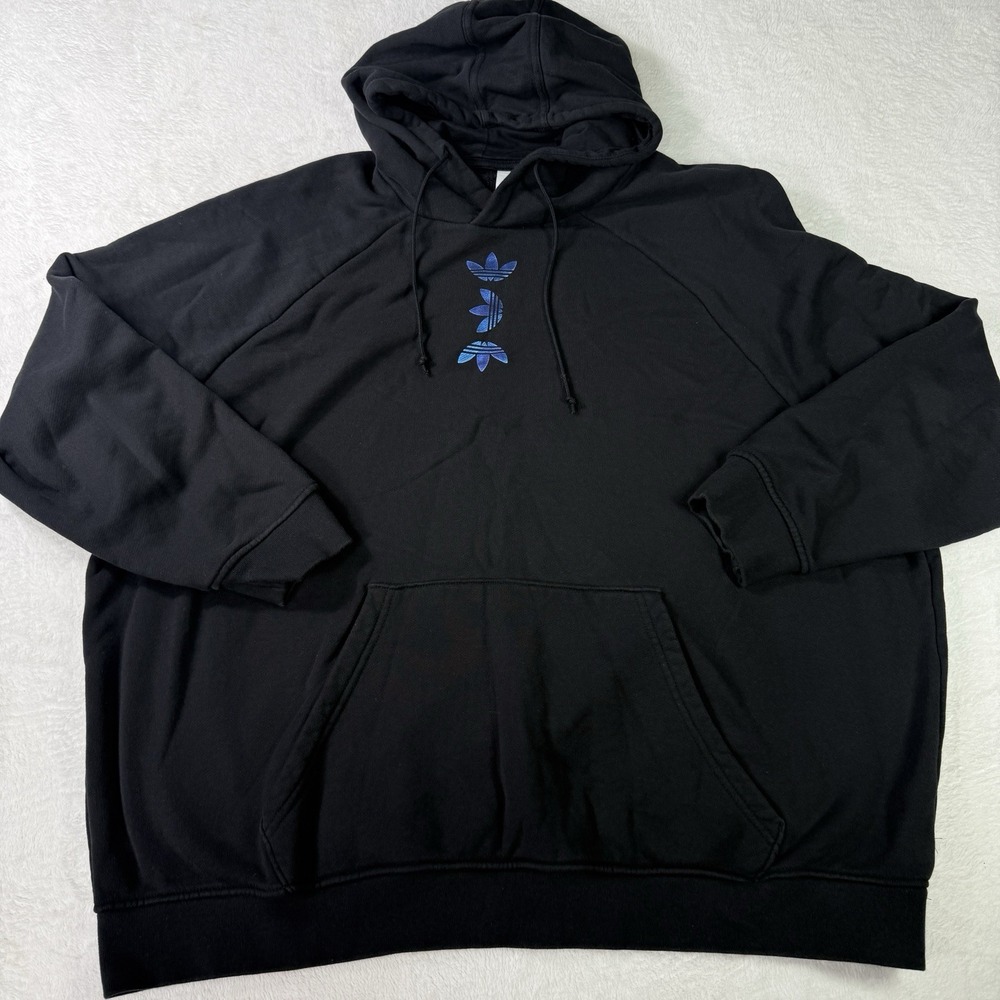 Adidas Originals Trefoil Hoodie Sweatshirt Mens Size 2XL Black Logo